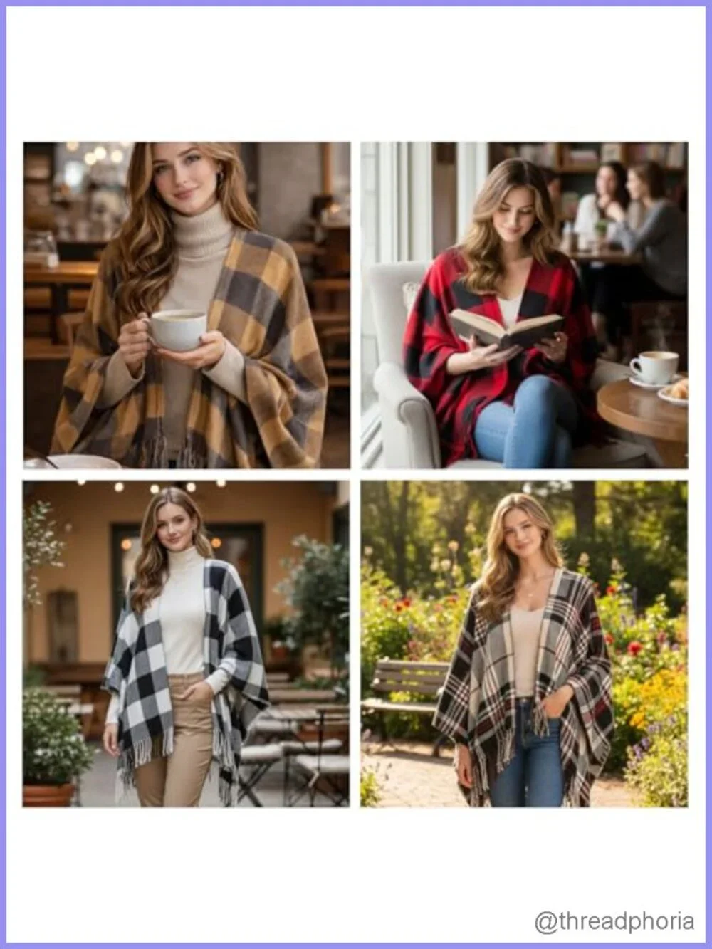 Imitation Cashmere Plaid Shawl Scarf Wrap Tassel Oversized Soft